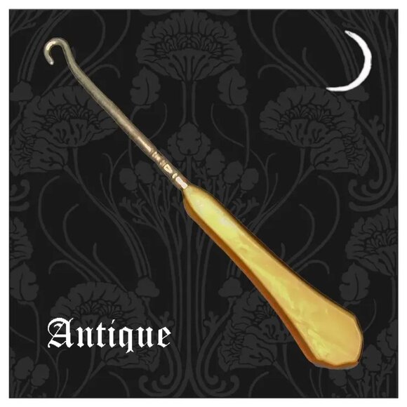 Antique Boot Hook - Victorian Corset Hook - Celluloid Button Hook- Boot Fastener - Picture 1 of 10